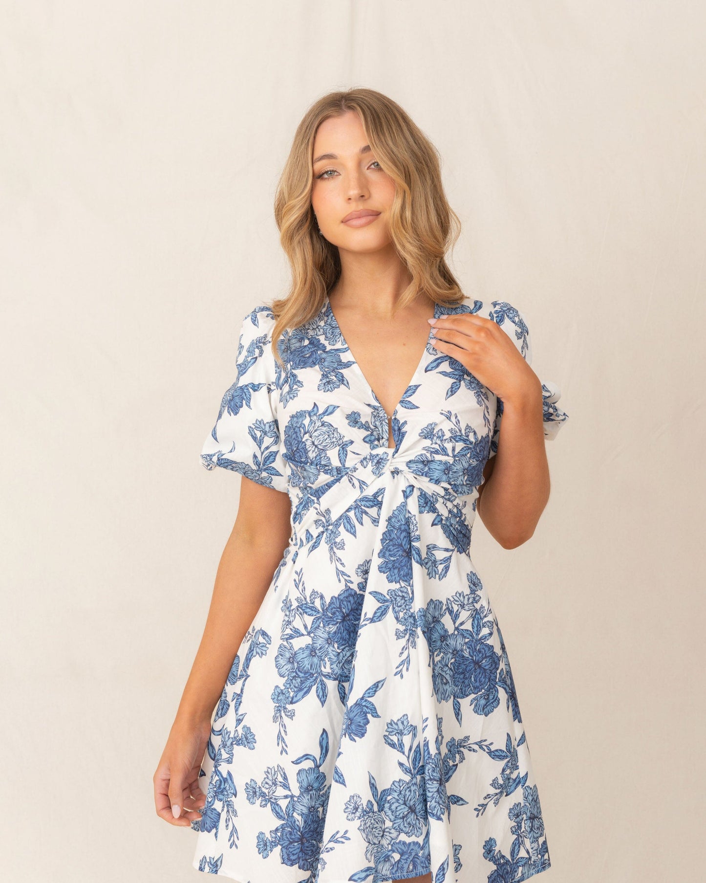 Kacie Dress-Blue Print